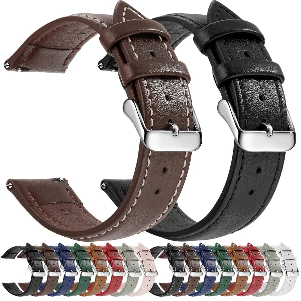 Top Grain Genuine Leather Watch Band, Quick Release 12/14/16/18/19/20/21/22/24 mm Watch Straps, Replacement Bands for Men 2030
